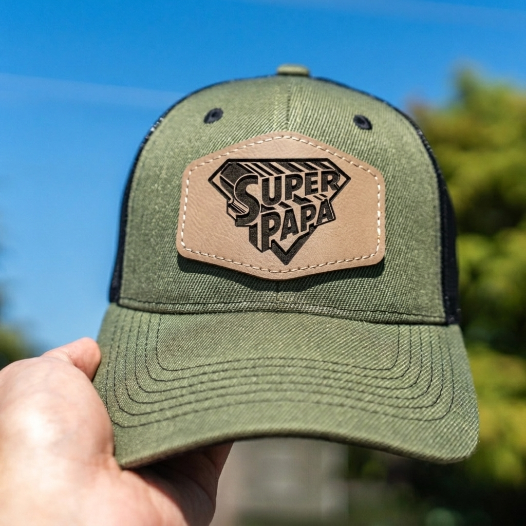 Personalized Dad Trucker Hat with Engraved Patch