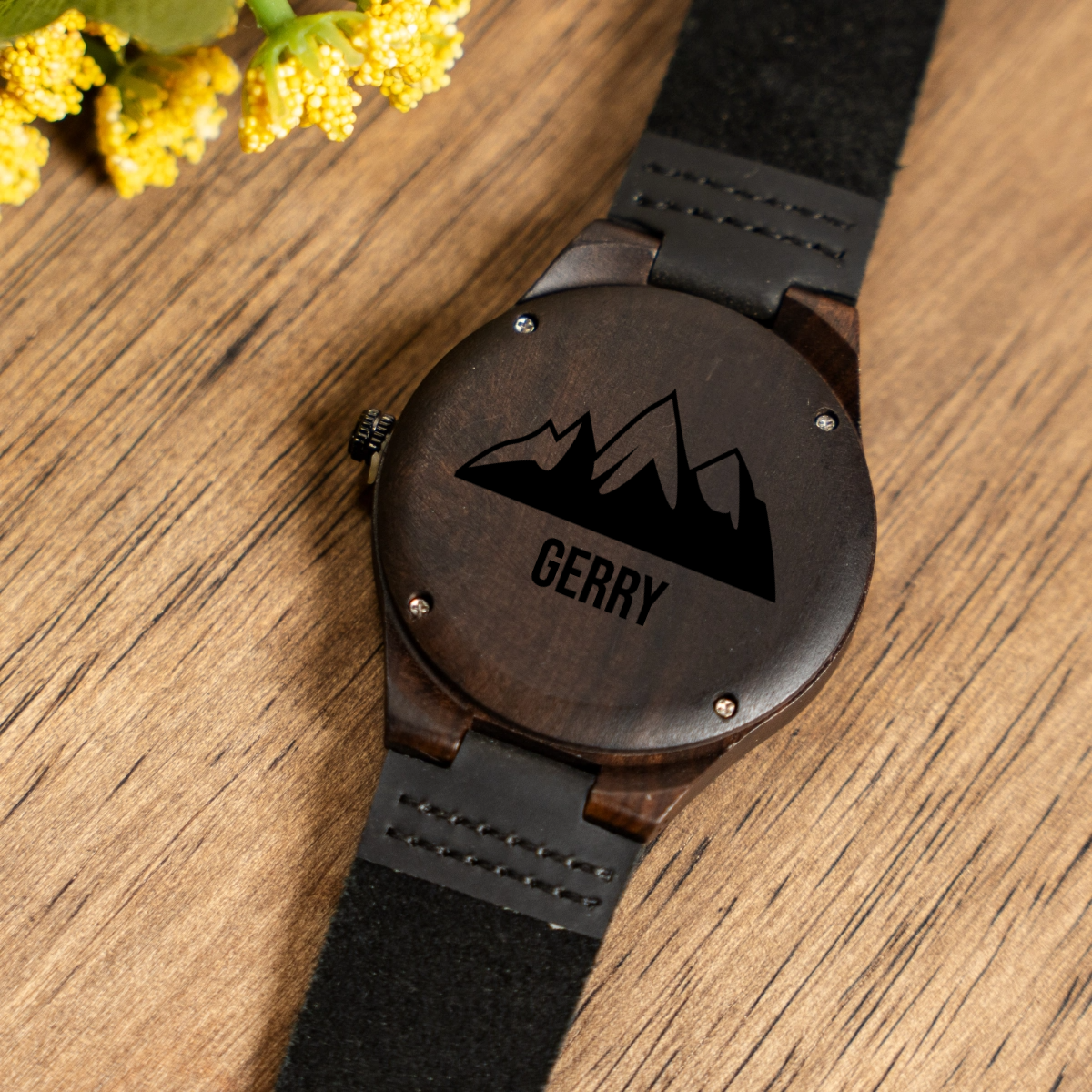 Hardwood watch grain detail - Father's Day gift