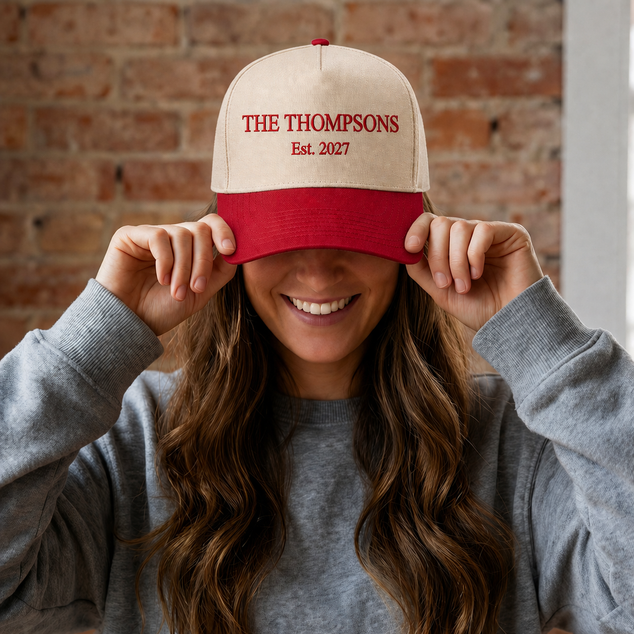 Personalized wedding canvas hat alternate color, wedding party keepsake
