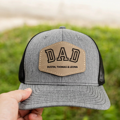Personalized Dad Trucker Hat with Engraved Patch