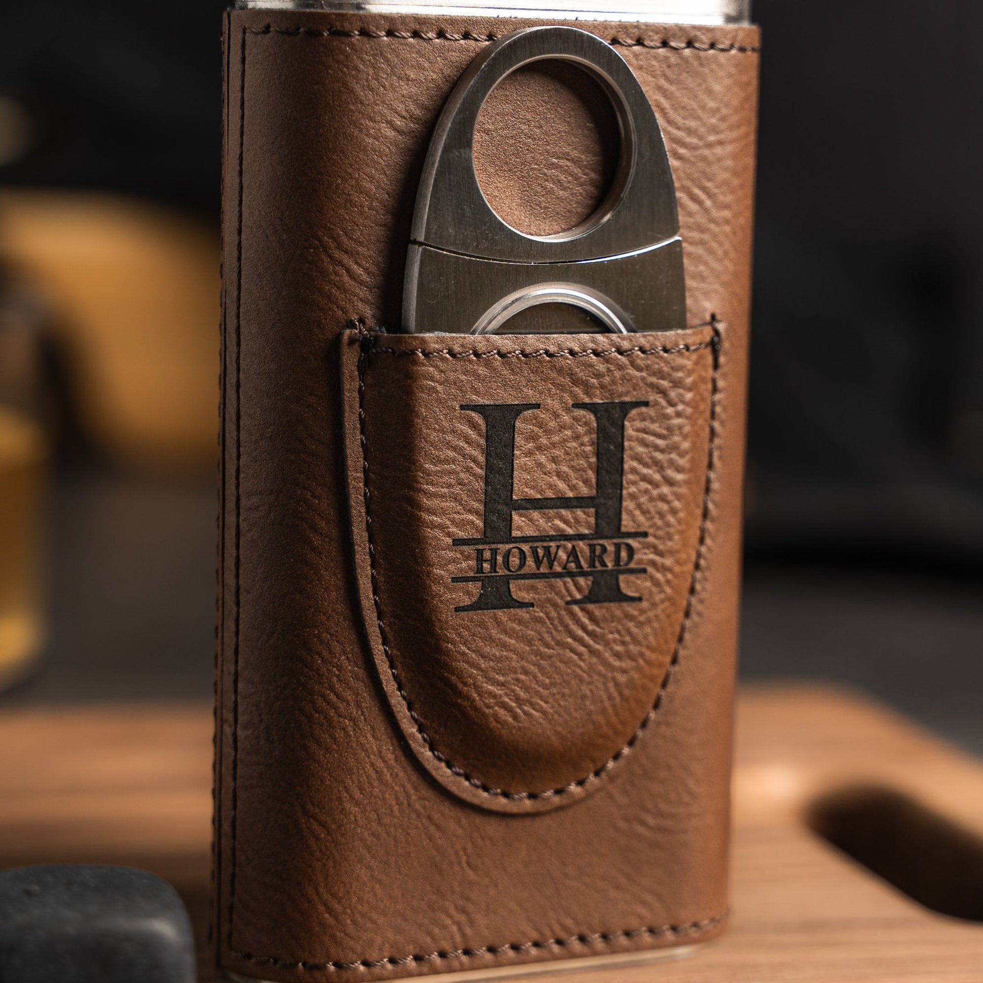 Cigar case open showing two cigars - bachelor party gift