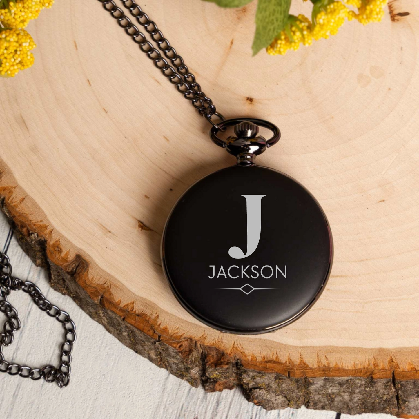 Pocket watch back engraving - Father's Day gift