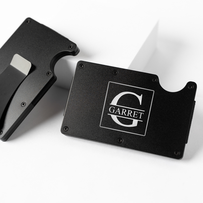 Engraved aluminum card holder money clip Father's Day gift