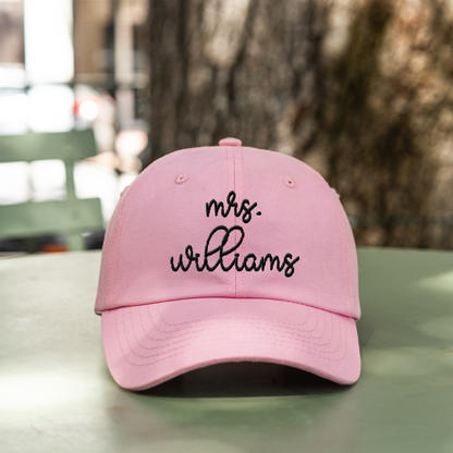 Custom Newly Wed Mrs. Last Name Hats