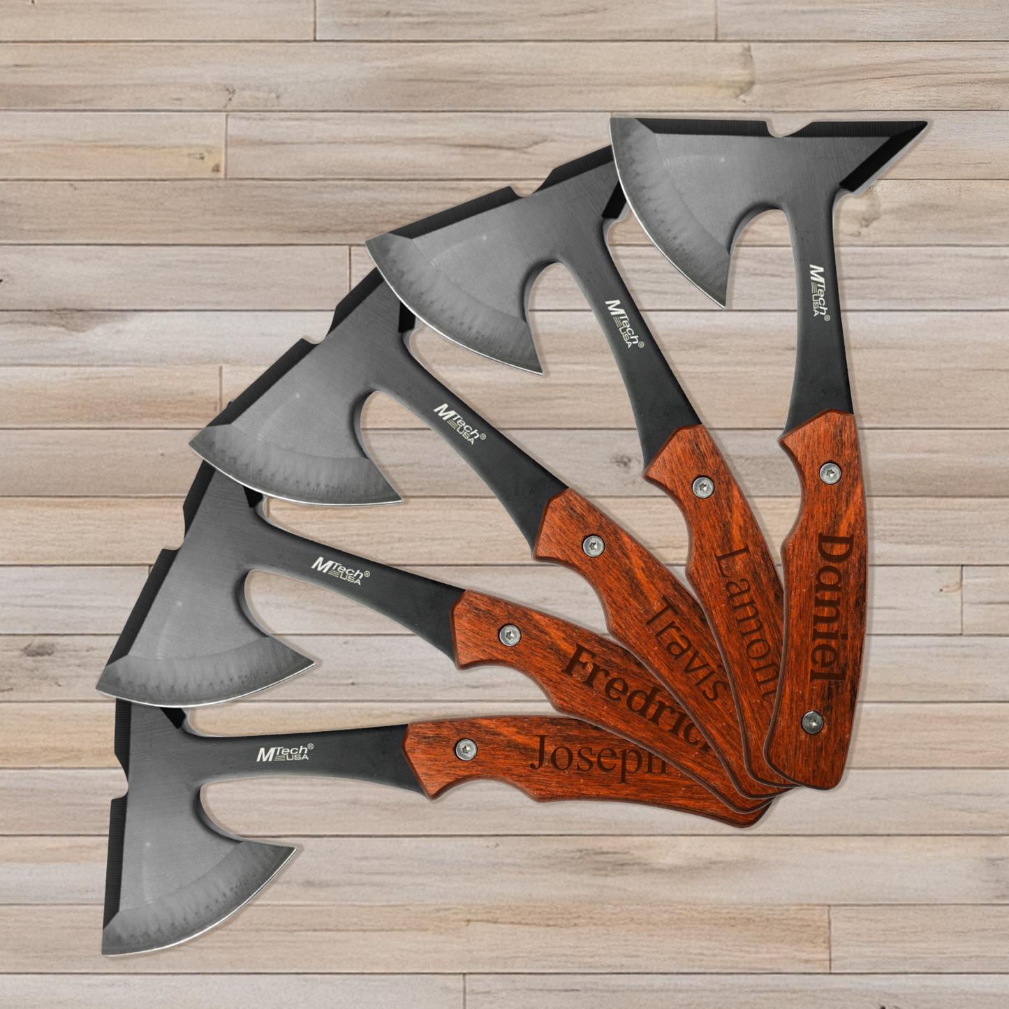 Groomsmen Gift Set of 5 Engraved Axes