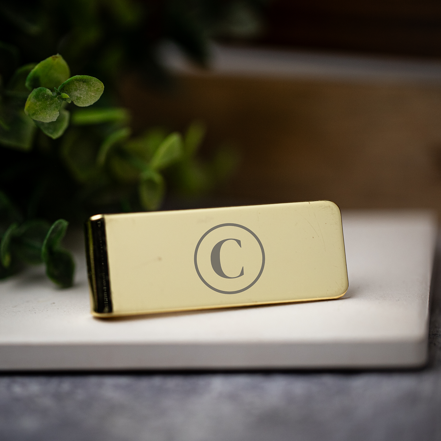 Engraved money clip detail - stocking stuffer for men