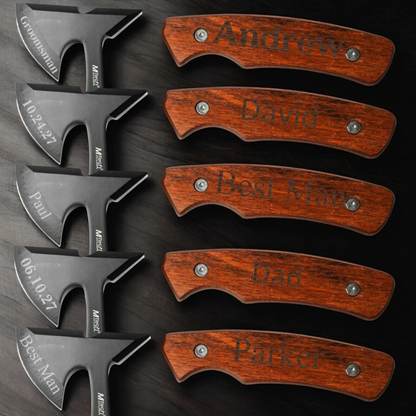 Groomsmen Gift Set of 5 Engraved Axes