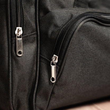 Set of 5 black duffle bags lifestyle - custom duffle bags for men