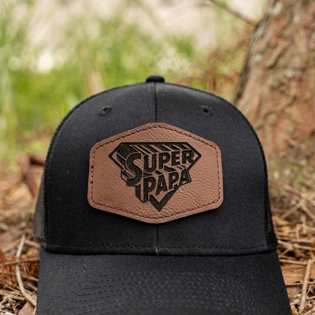 Personalized Dad Trucker Hat with Engraved Patch