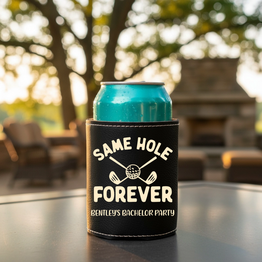 Custom Same Hole Forever Bachelor Party Can Coolers