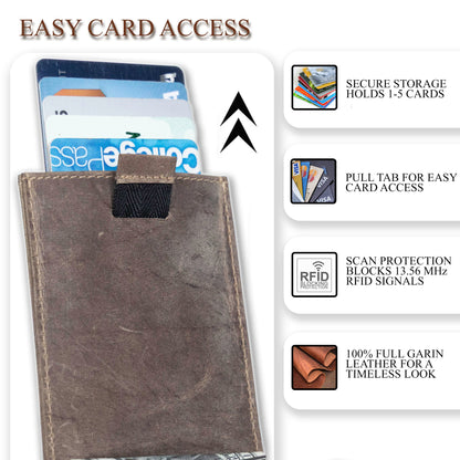 Leather Money Clip Bifold - Slim EDC Carry
