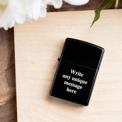 Set of 5 Custom Black Stainless Steel Lighters