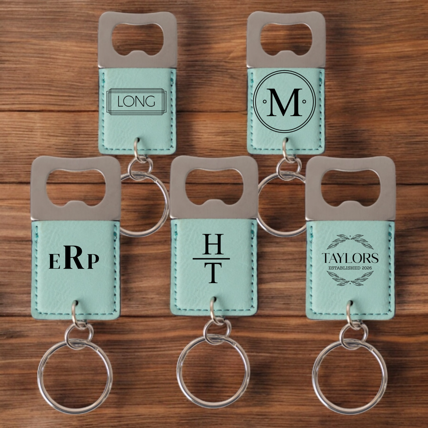 Signature keychain bottle opener in Rawhide - bachelor party gift