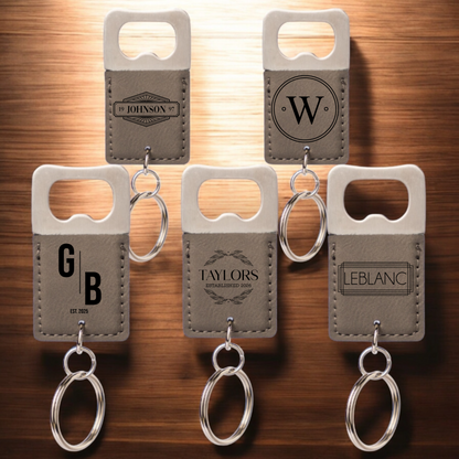 Signature keychain bottle opener in Teal - wedding party gift