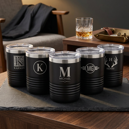 Set of 5 Groomsmen 10oz. Travel Tumblers