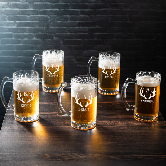 Set of 5 Groomsmen 25oz Beer Mugs - bulk groomsmen gift
