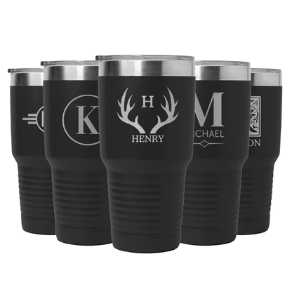 Black 30oz tumbler with clear lid - wedding party gift set