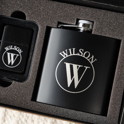 Personalized flask design options - groomsman proposal gift