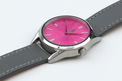 Pink Sunburst Watch on wrist lifestyle shot, gift for her