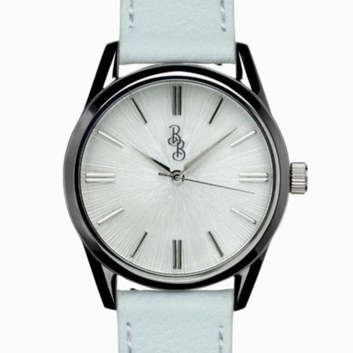 White Sunburst dial watch wedding party accessory for him
