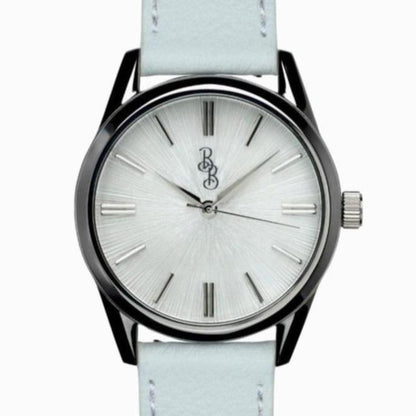 White Sunburst dial watch wedding party accessory for him