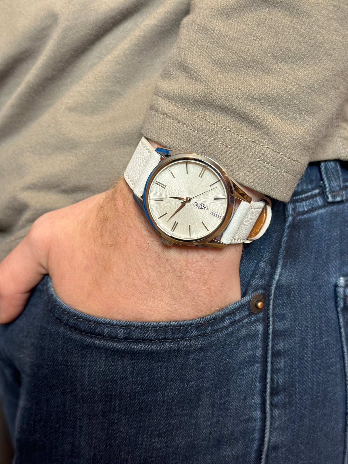 White Sunburst Watch - personalized groomsmen gift