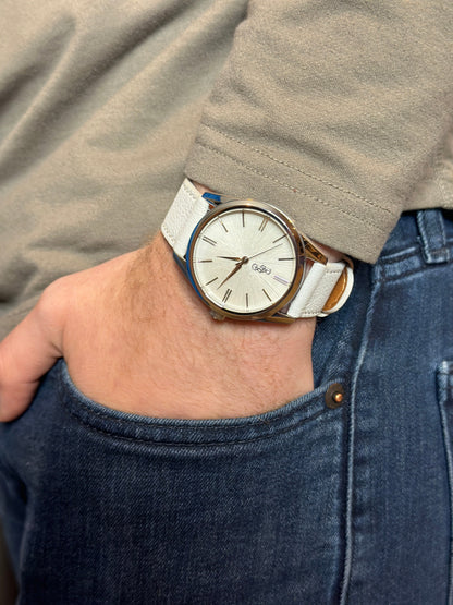 White Sunburst Watch - personalized groomsmen gift