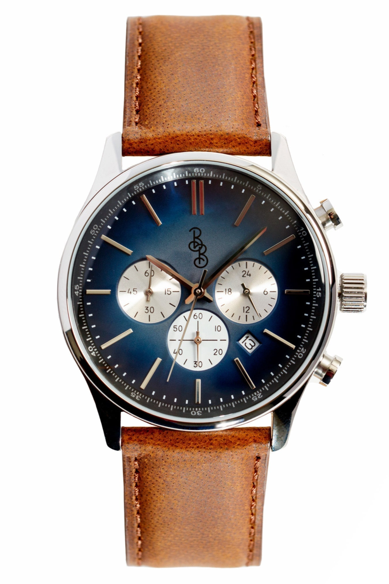 41mm Blue Retro Chronograph watch best man wedding gift