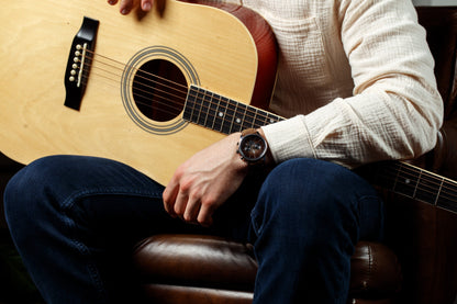 Brown Retro Chronograph wrist lifestyle shot, birthday gift for him