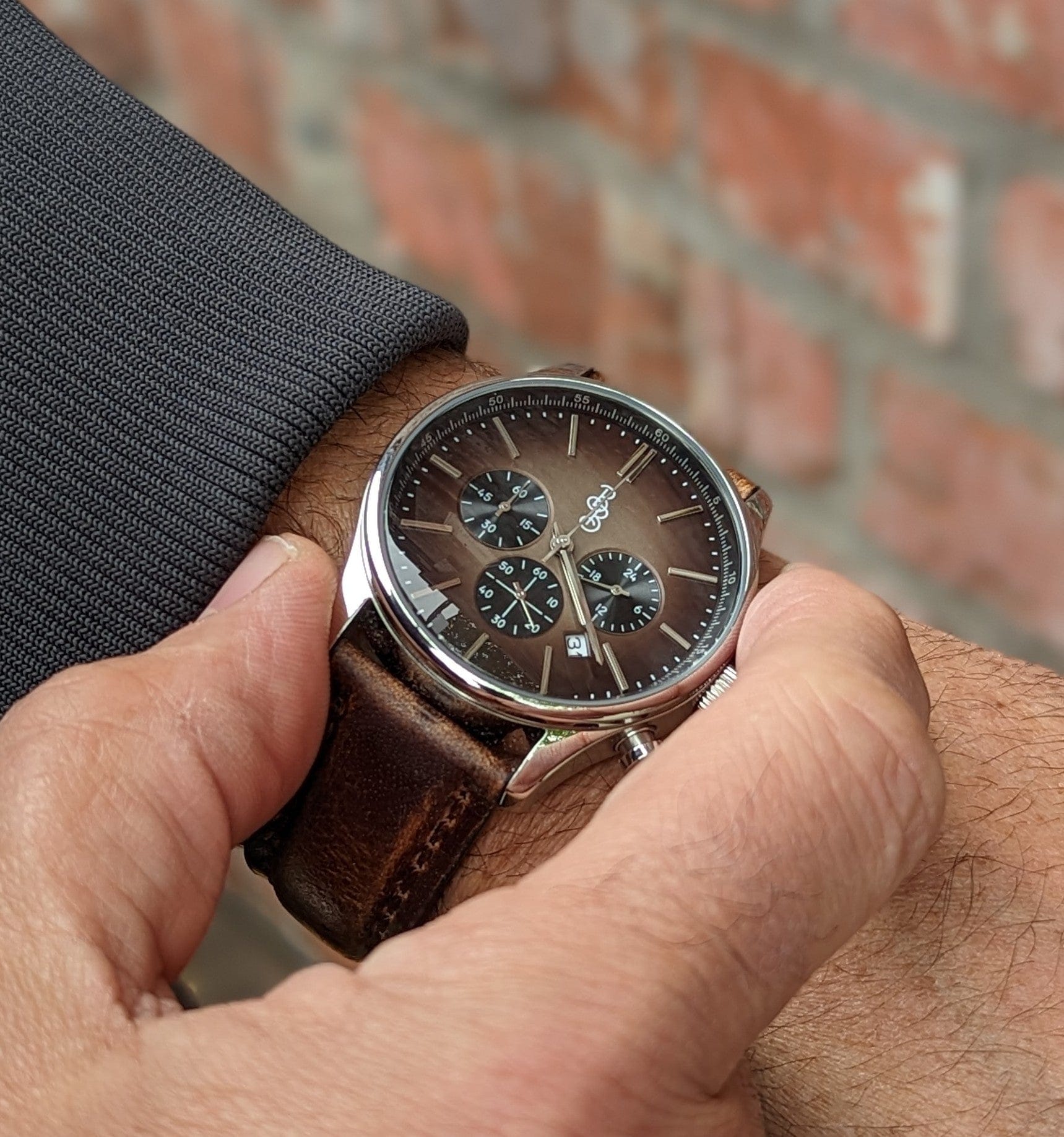 Brown Retro Chronograph - vintage gift for him from Beyond Boring