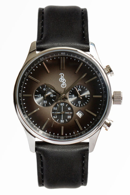 Gray Retro Chronograph dial close-up, groomsmen gift watch