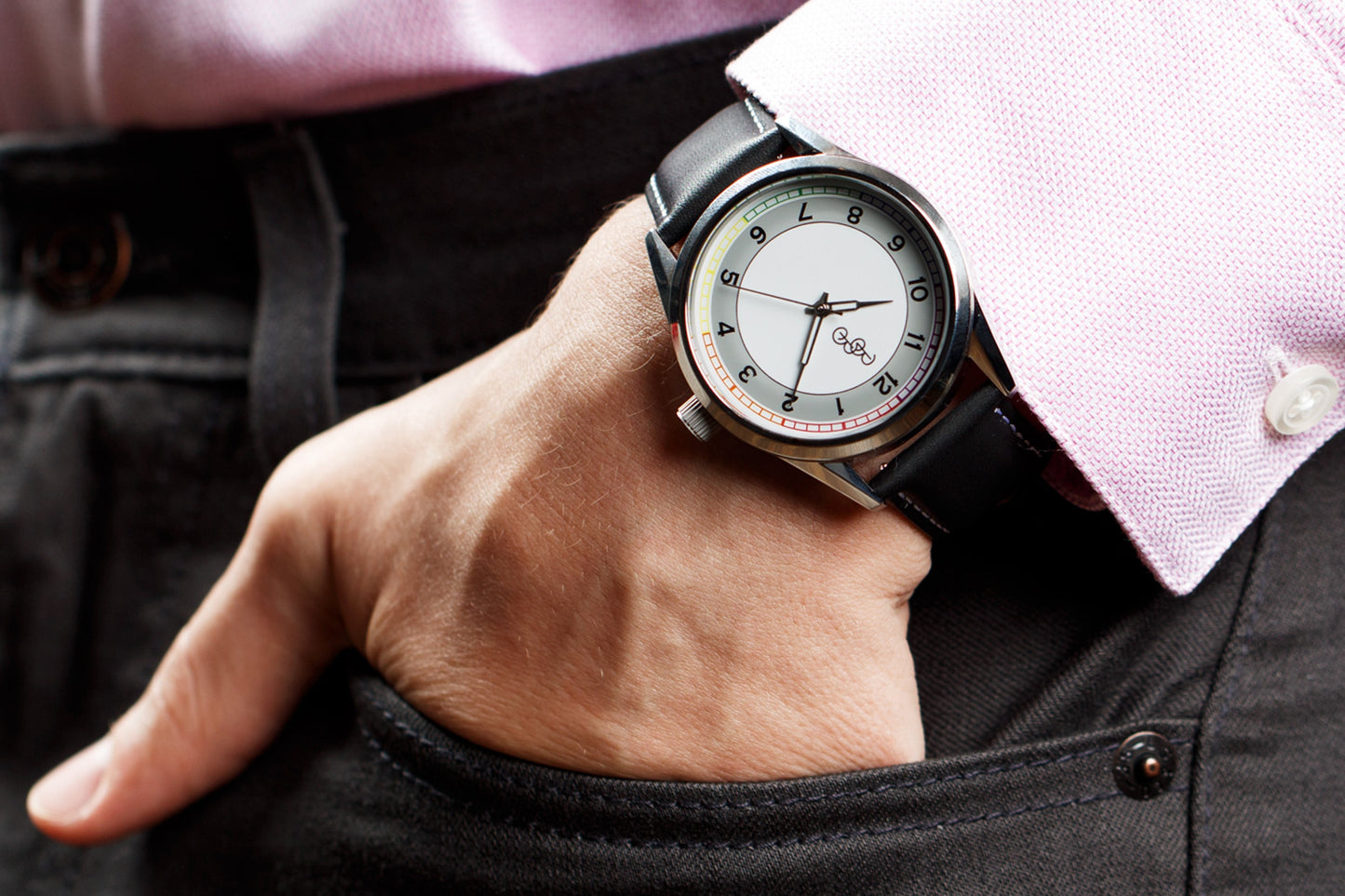 Rainbow Classic watch back case view, men's daily wear watch