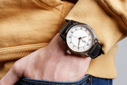 Silver Classic Watch lifestyle wrist shot, anniversary gift for him