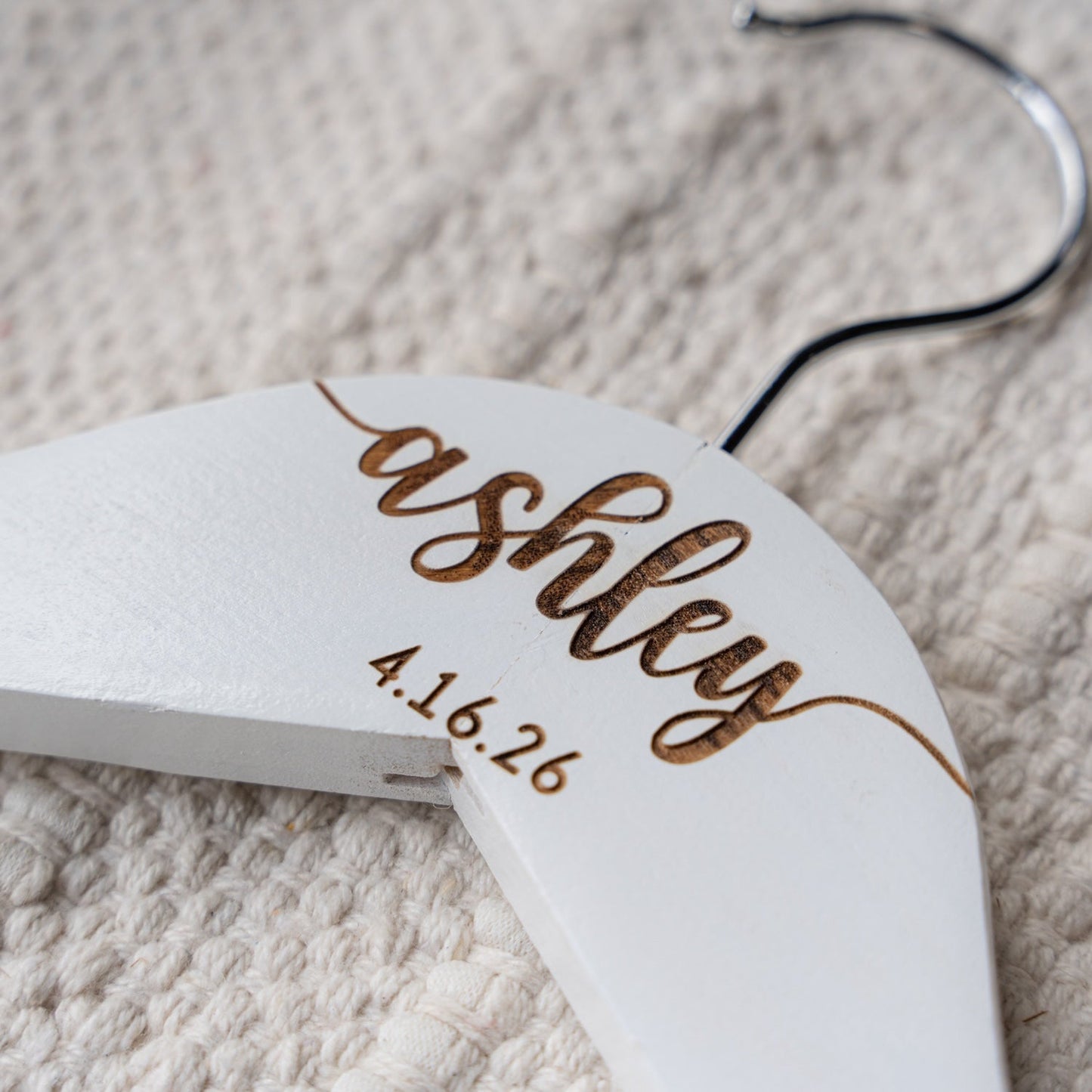 Wooden wedding hanger curved shoulder design bridal gift
