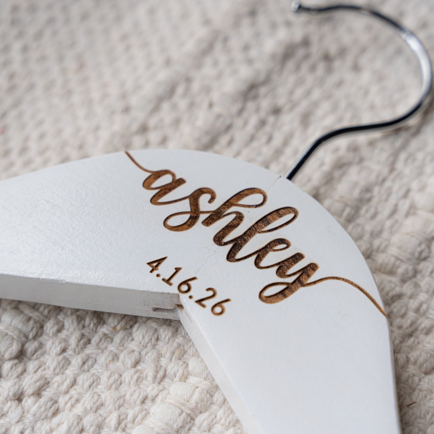 Wooden wedding hanger curved shoulder design bridal gift