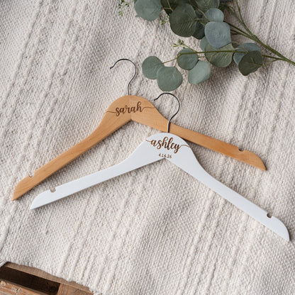 Engraved wooden wedding hanger maid of honor proposal gift