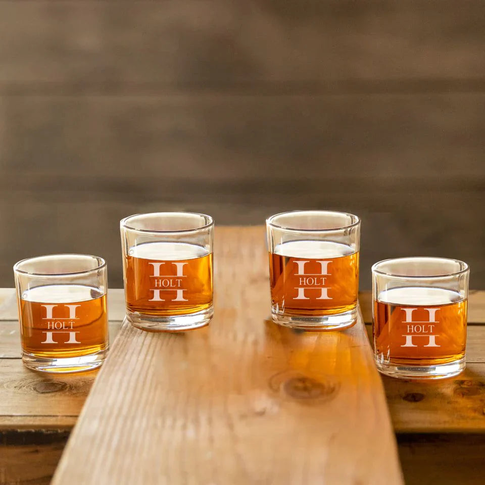 Custom engraved whiskey glass groomsman keepsake gift