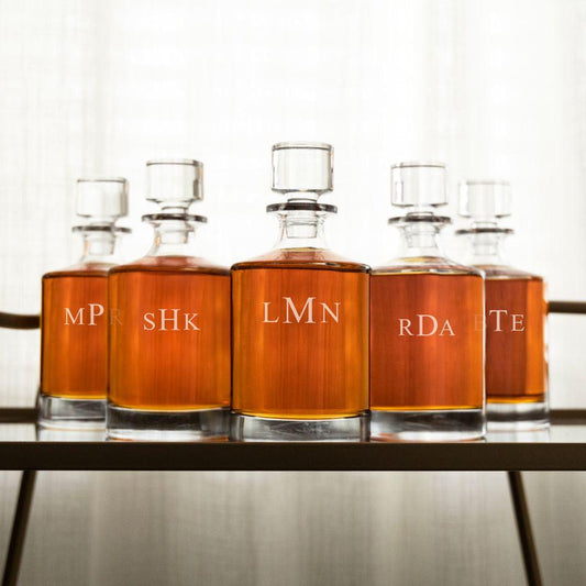Set of 5 Groomsmen Barrel Decanters - bulk groomsmen gift