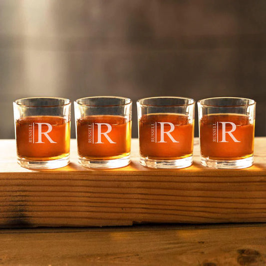 Set of 5 Groomsmen Custom Whiskey Glasses - bulk groomsmen gift